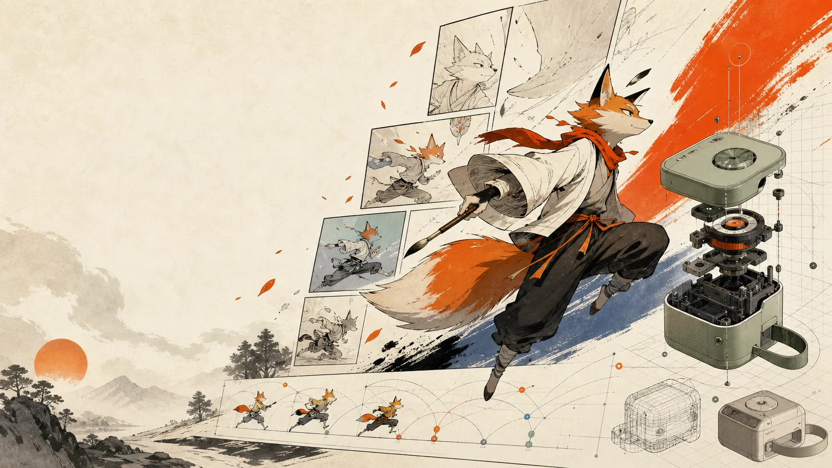KENIKO main visual connecting illustration, comics, manga, animation and 3D imagery