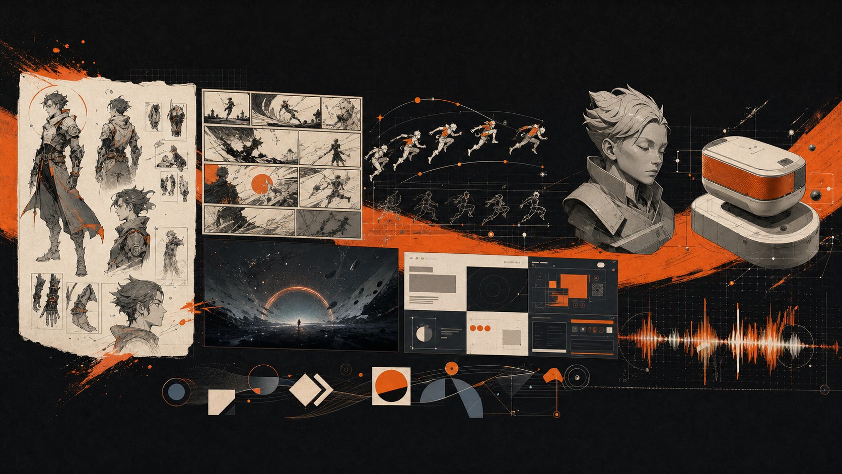 KENIKO service image spanning illustration, comics, animation, web and audio production